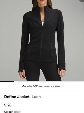 Lululemon Define Jacket
Luon in BLACK Size 2